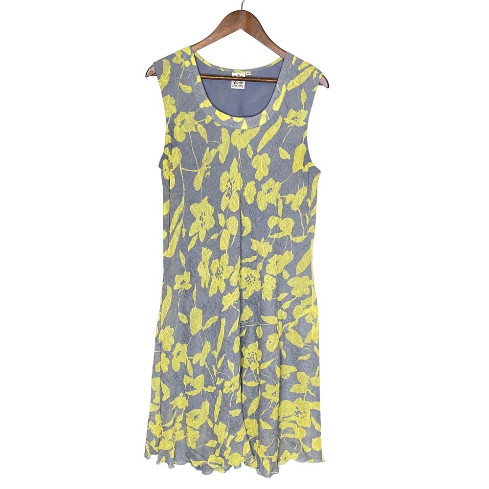 Parsley & Sage Womens Floral Crinkle Midi Dress Size XL Artsy Boho Sleeveless